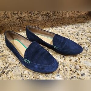 Talbots Blue Suede Leather Smoking Loafers 8